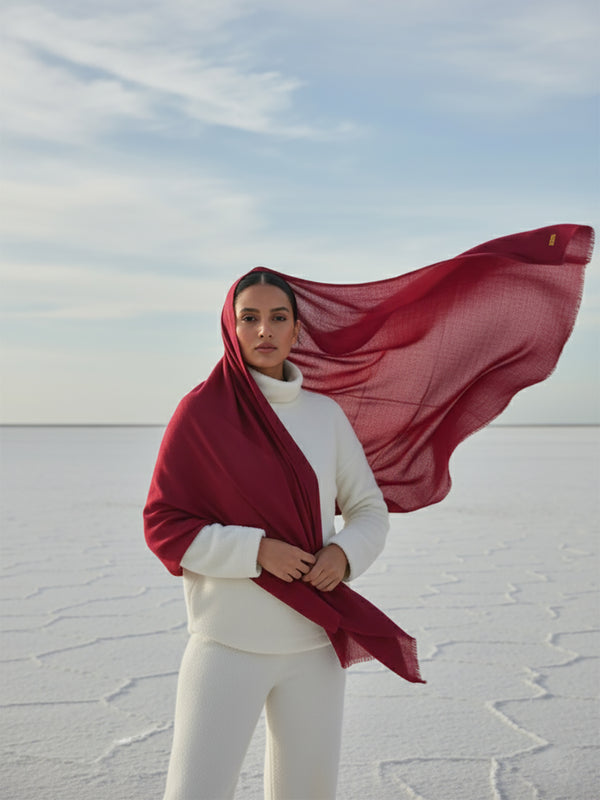 Vicuña Woolen Shawl - Vogue Pink